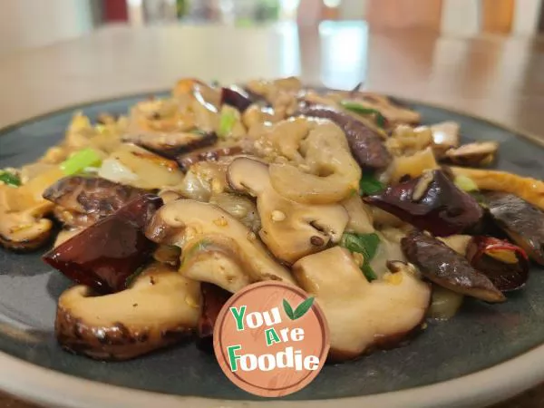 Stir fried Purple Eggplant with Mushroom