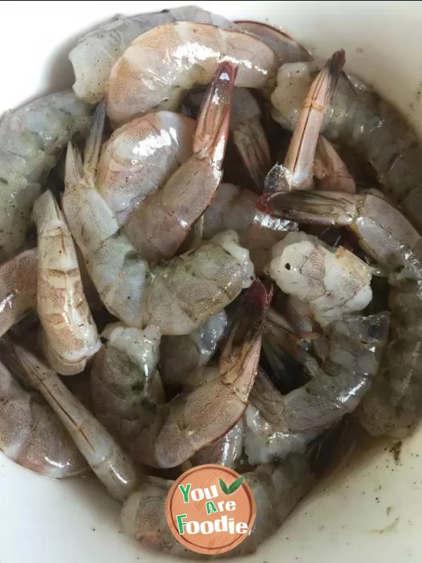 Fried shrimp with bread crumbs