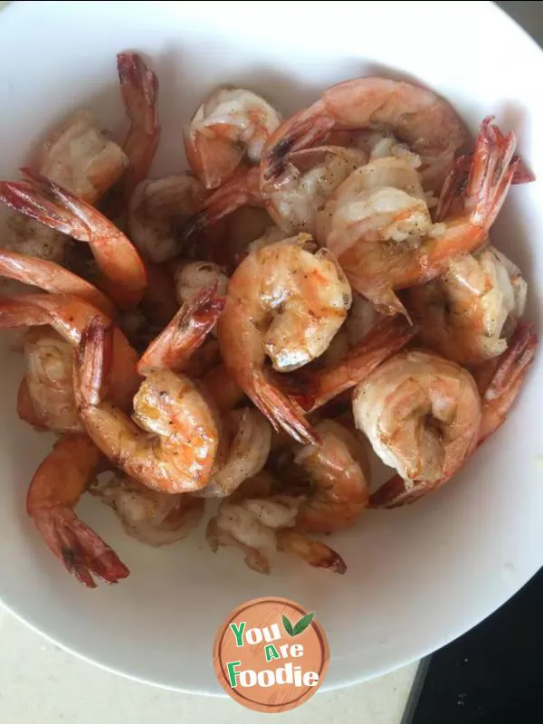 Fried shrimp with bread crumbs