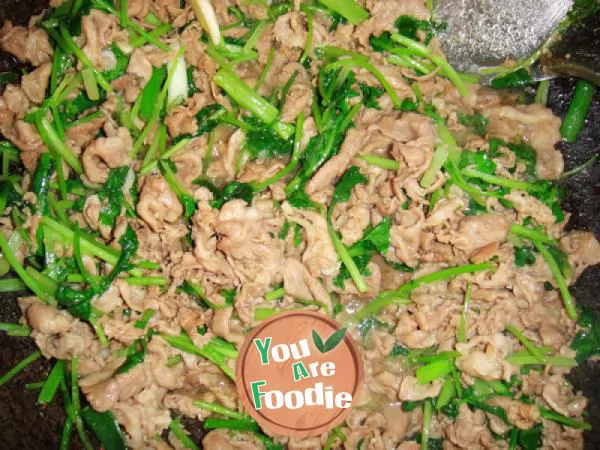 Stir fried mutton with coriander