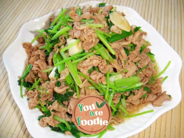 Stir fried mutton with coriander