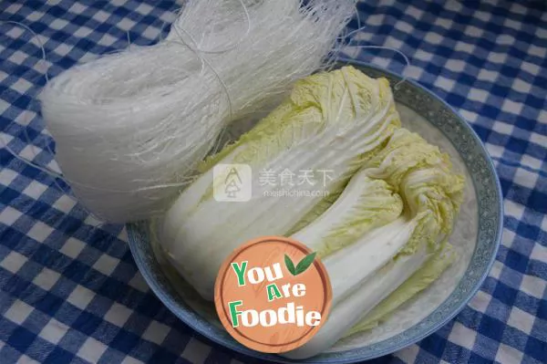 Baby cabbage with vermicelli