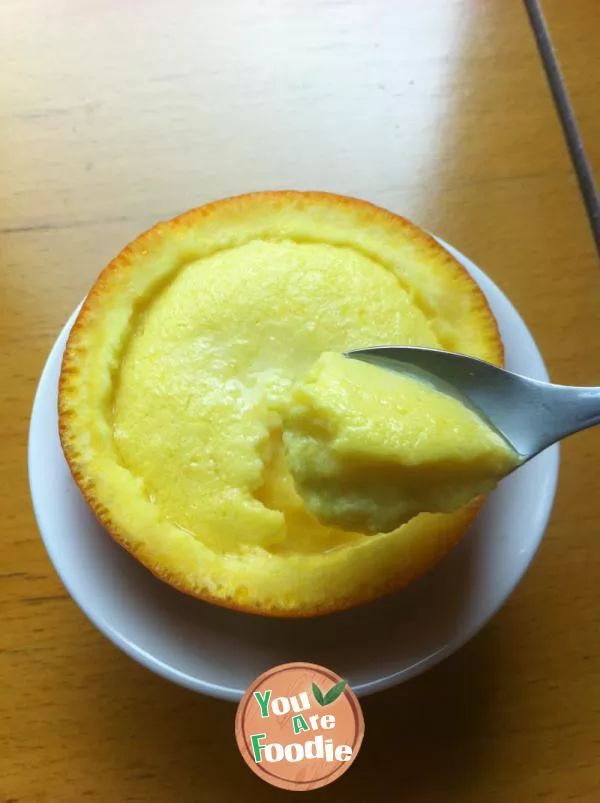 Steamed egg with orange