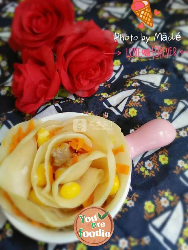 Baby loves rose dumplings so much that your appetite will be awakened by your full love ~