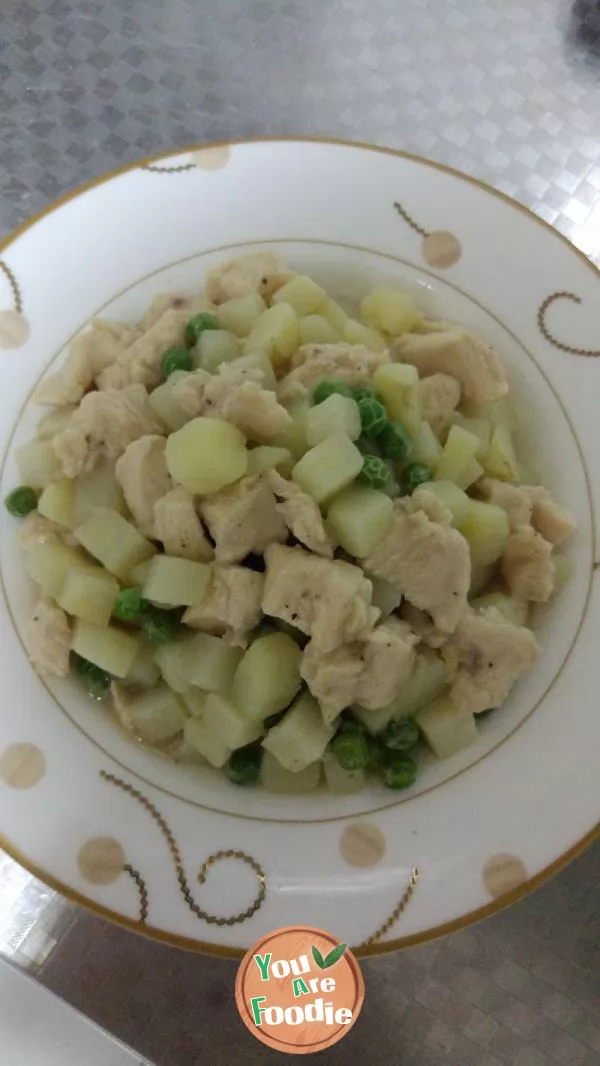 Diced chicken with potato (white version)