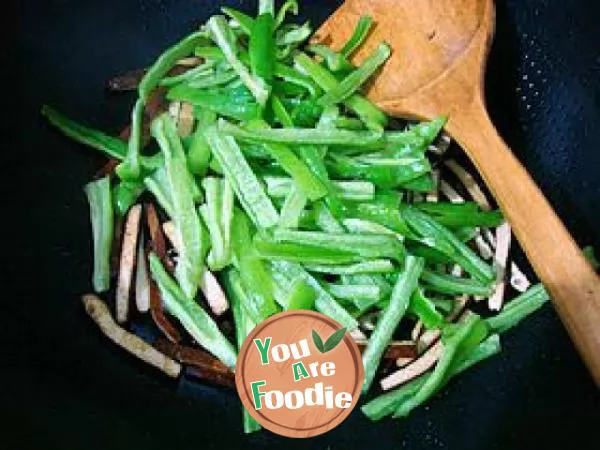 Home style stir fry - ----- [stir fried dried tea with green pepper]