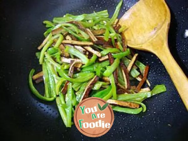 Home style stir fry - ----- [stir fried dried tea with green pepper]