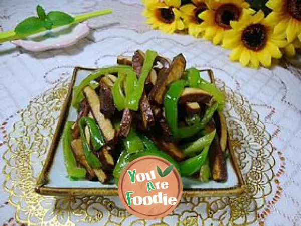 Home style stir fry - ----- [stir fried dried tea with green pepper]