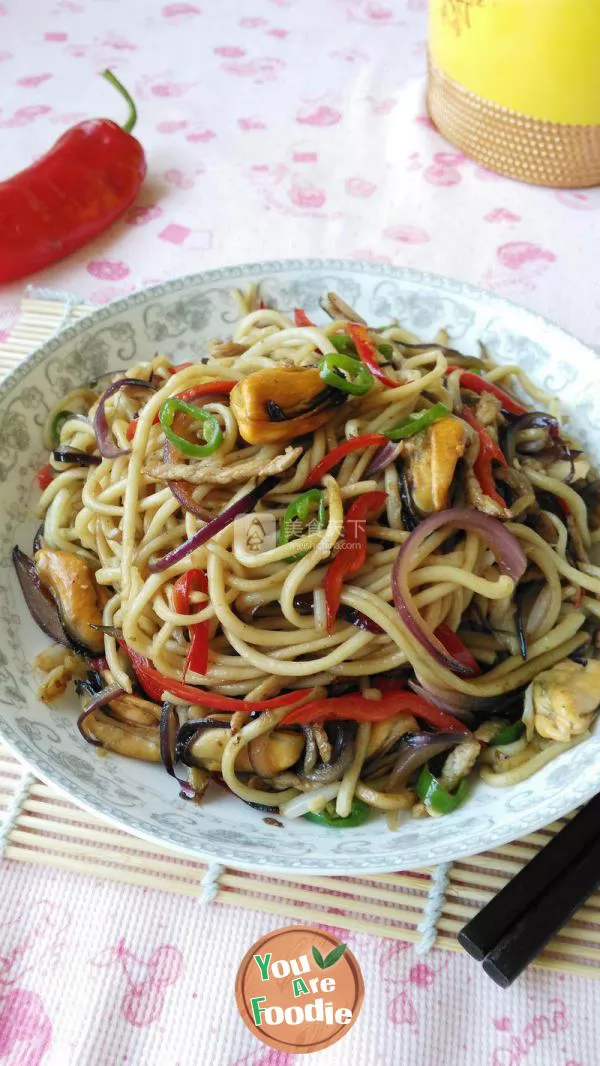 Spicy Seafood Fried Noodles