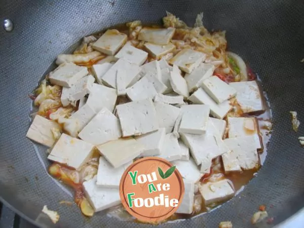 Let you eat hot and comfortable -- fried tofu with Chinese Cabbage