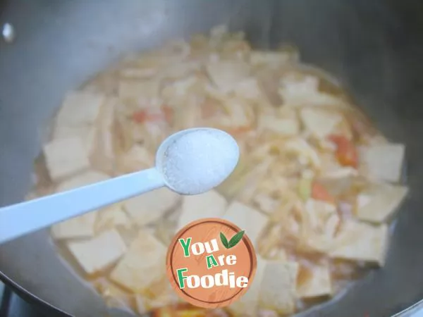 Let you eat hot and comfortable -- fried tofu with Chinese Cabbage
