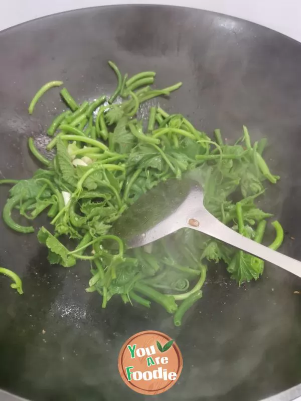 Stir fried pumpkin seedlings