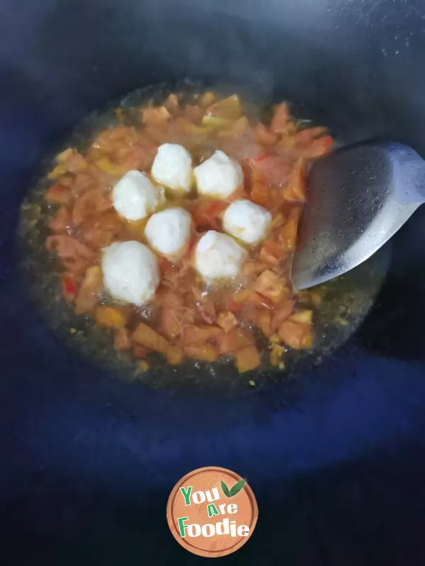 Tomato fish ball soup