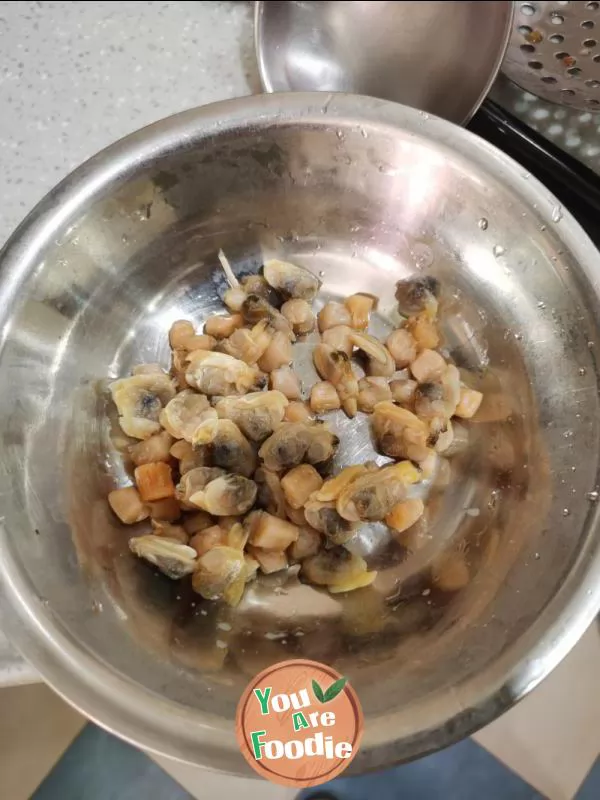 Porridge with preserved eggs and perch