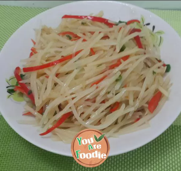 Fried shredded potato in soy sauce