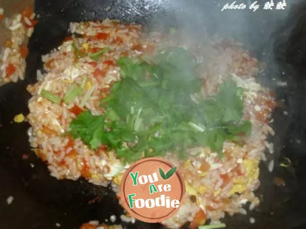 Fried rice with tomato and egg