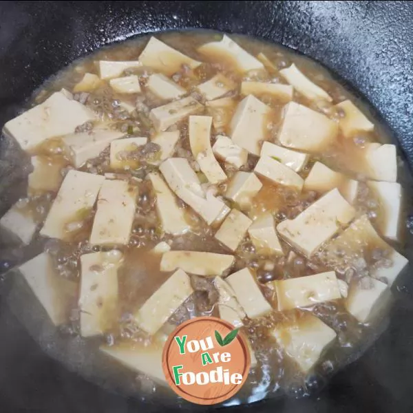 Stewed tofu with minced meat