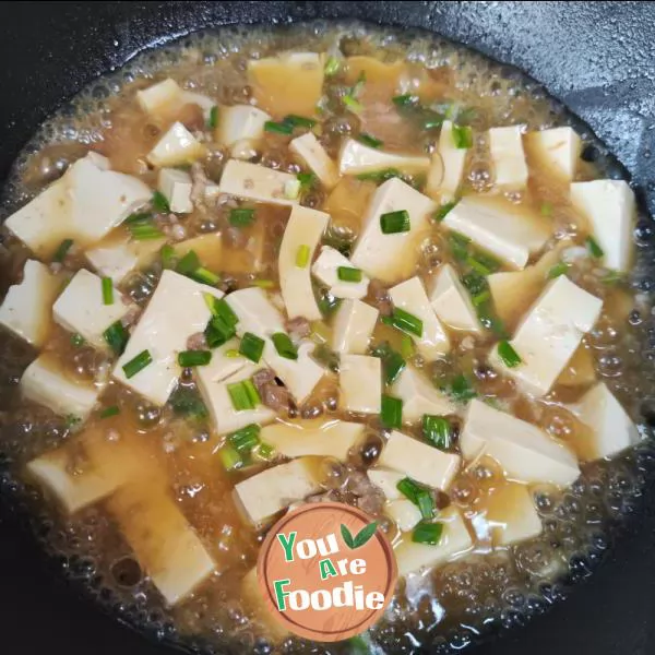 Stewed tofu with minced meat