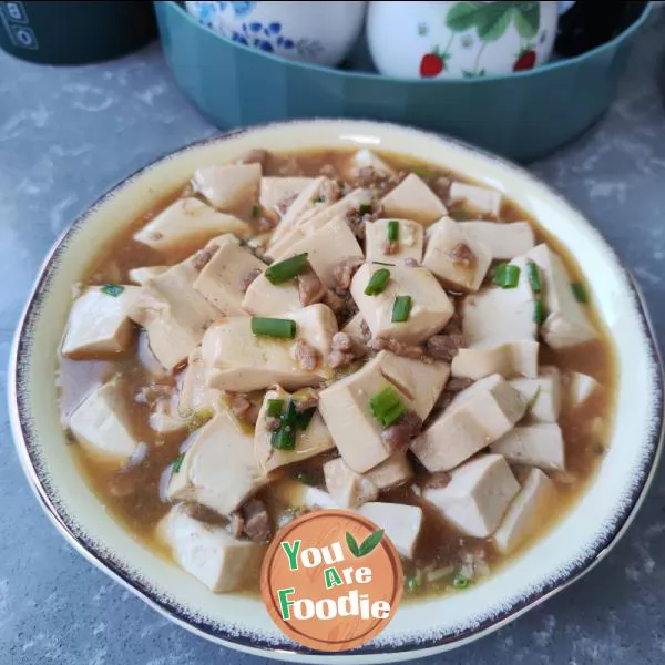 Stewed tofu with minced meat