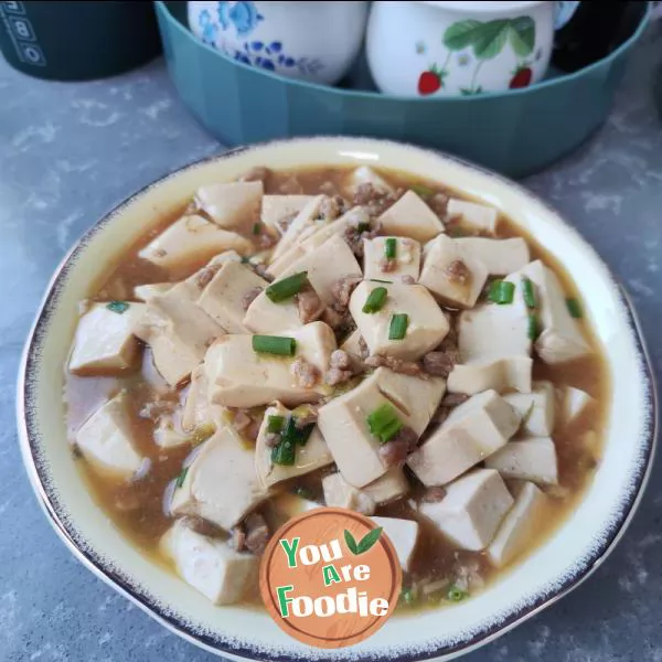 Stewed tofu with minced meat