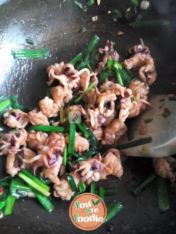 Cuttlefish with leeks