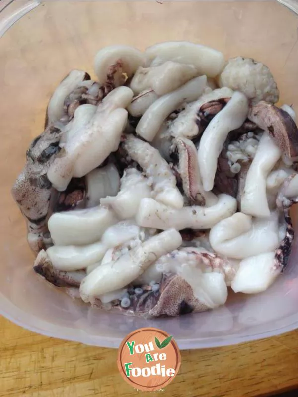 Fried squid in soy sauce