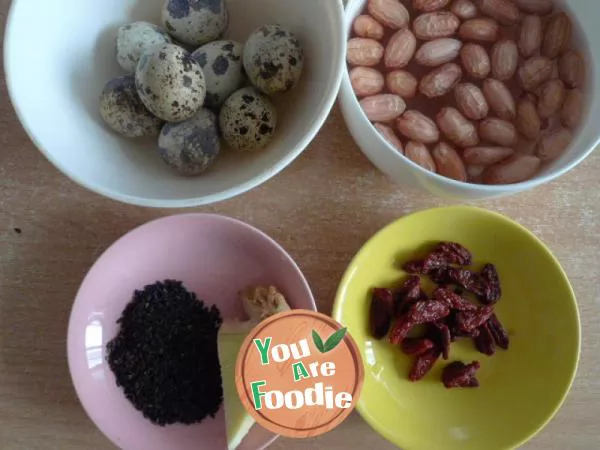[boiled quail eggs with peanuts and black sesame seeds] make your eyes brighter