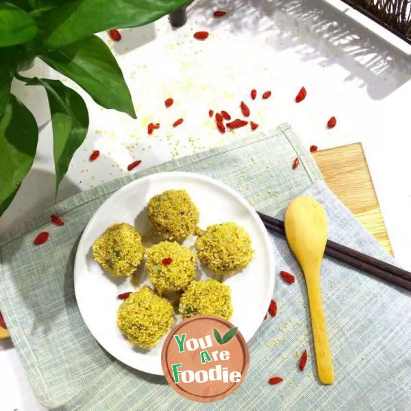 This little meatball of mine will be changed into something for you to eat today! Golden Millet meat balls