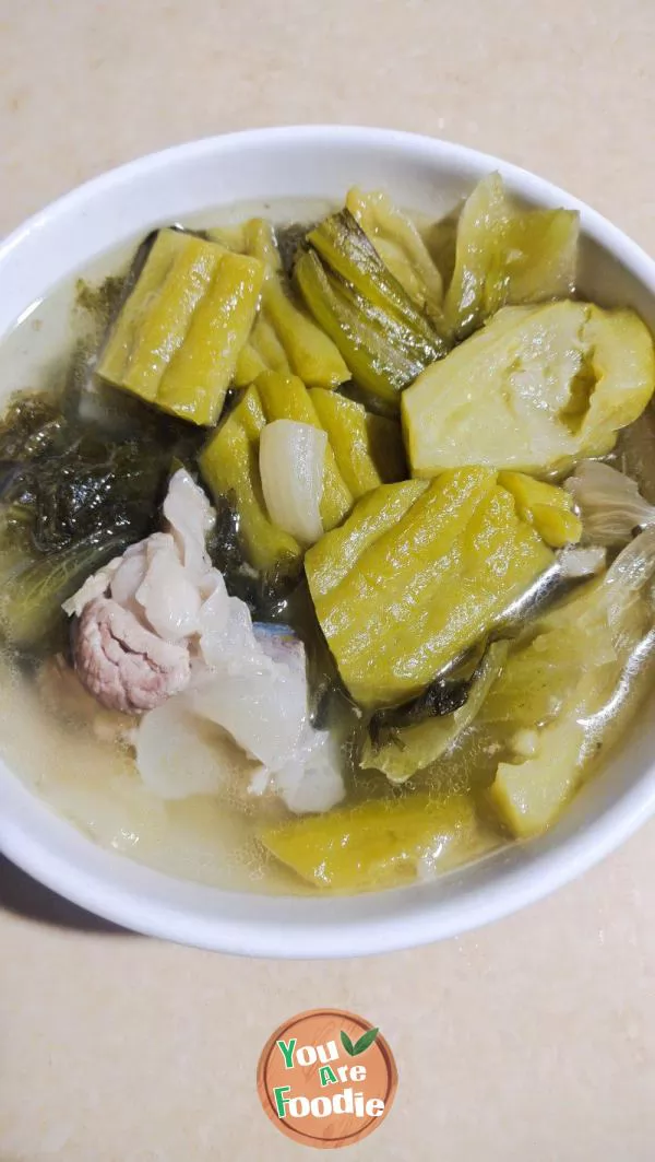 Pig Bone Soup with Bitter Melon and pickled Chinese cabbage