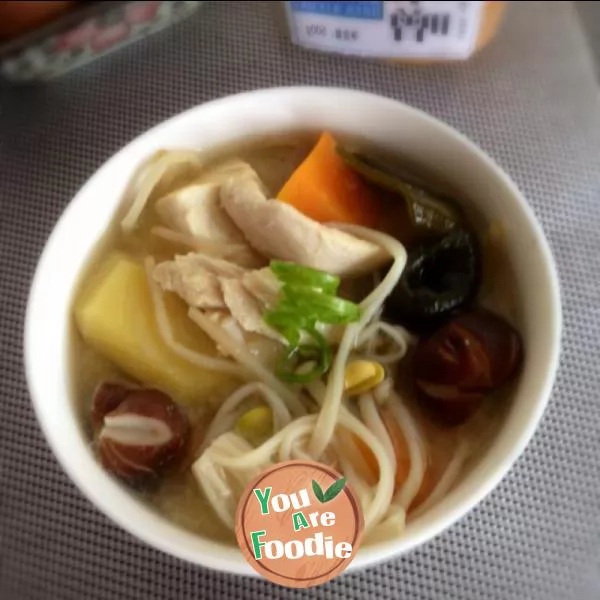 Chicken and vegetable miso soup