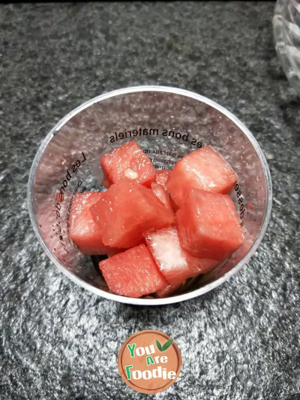 Watermelon, red bean and coconut milk cup