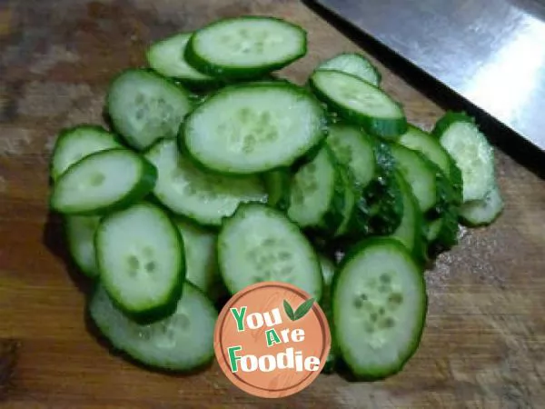 Fried Tofu with black bean sauce and cucumber