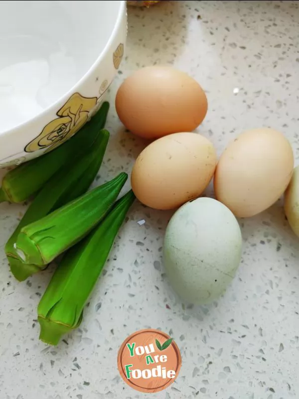 Steamed egg with okra