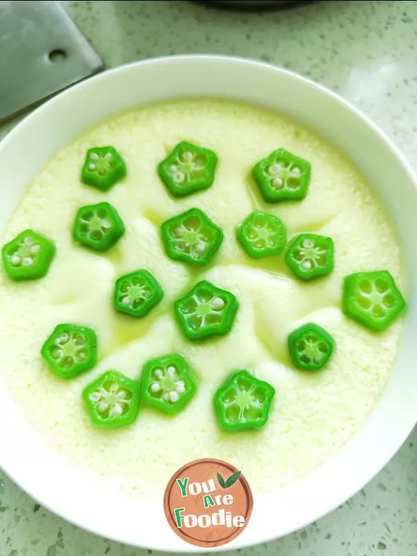 Steamed egg with okra