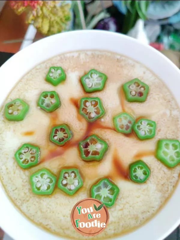 Steamed egg with okra