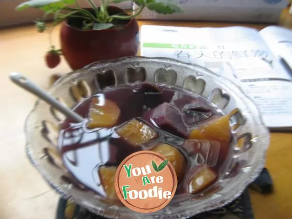 Double color sweet potato soup