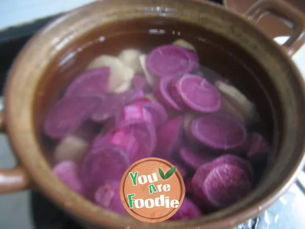 Double color sweet potato soup