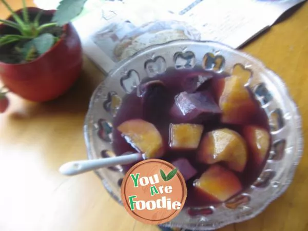 Double color sweet potato soup