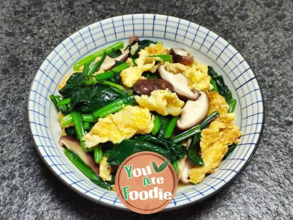 Fried Eggs with Spinach and Mushrooms