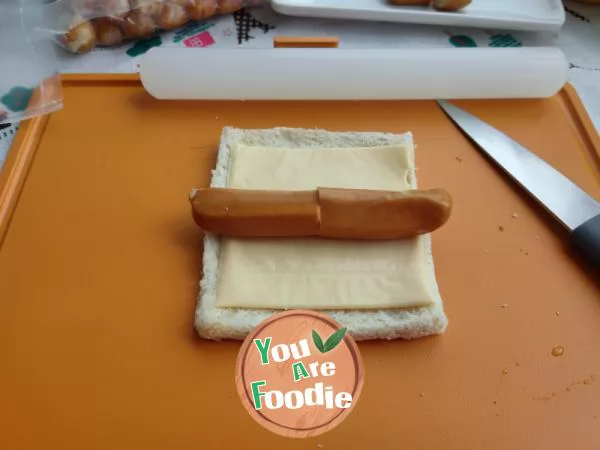 Toast cheese hot dog