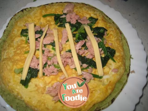 Tuna cheese egg spinach roll