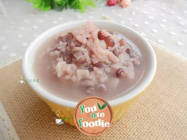 Congee with red bean and lotus root