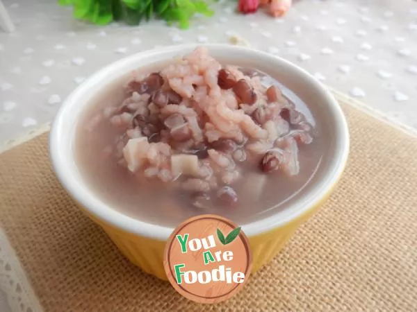 Congee with red bean and lotus root