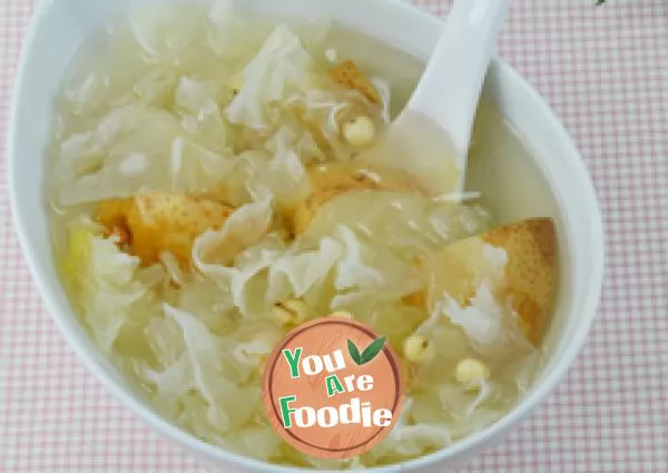 Moistening lung and relieving cough -- Chuanbei Xueli white fungus soup