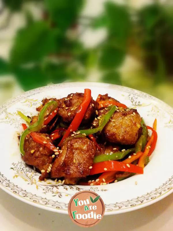 Stir fried pork chops with chili