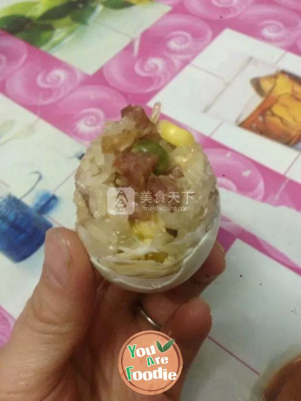 Salted duck eggs with glutinous rice