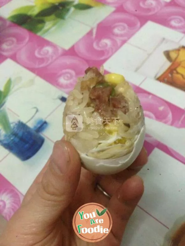 Salted duck eggs with glutinous rice