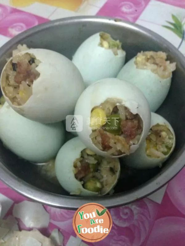 Salted duck eggs with glutinous rice