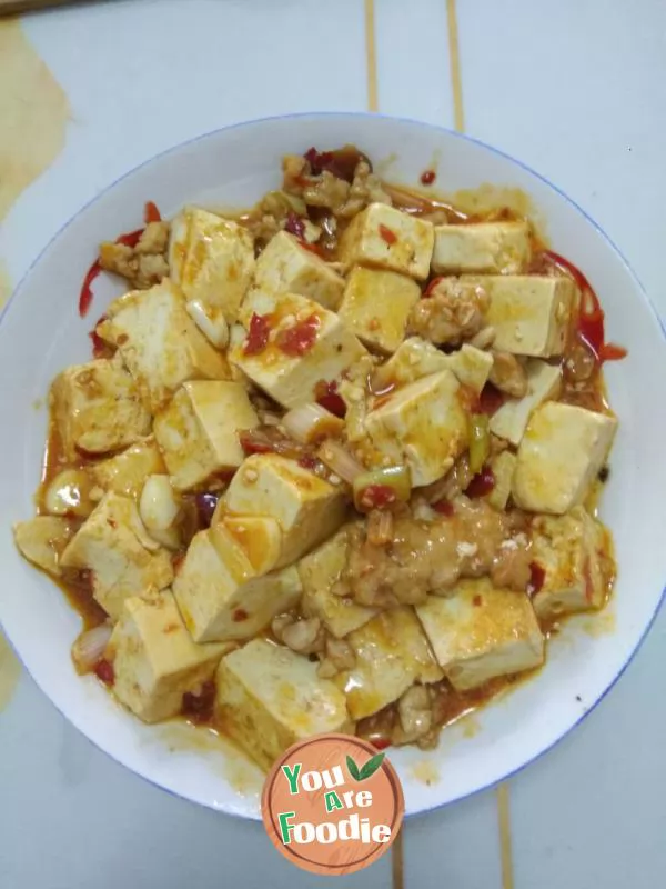 Minced pork with bean curd