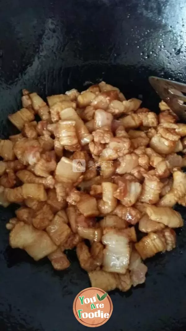 Steamed rice with streaky pork and potatoes